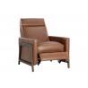 Sunpan Brandon Recliner in Shalimar Tobacco Leather - Angled