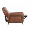 Sunpan Brandon Recliner in Shalimar Tobacco Leather - Side View Reclined