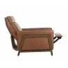 Sunpan Brandon Recliner in Shalimar Tobacco Leather - Side View Reclined - Sunpan Brandon Recliner in Shalimar Tobacco Leather - Side View Reclined