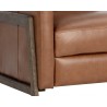 Sunpan Brandon Recliner in Shalimar Tobacco Leather - Seat Close-up