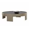 Sunpan Brunetto Coffee Table Large Ash Grey - Front Side Angle with Decor - Sunpan Brunetto Coffee Table Large Ash Grey - Front Side Angle with Decor