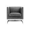 Sunpan Yvette Armchair - Stainless Steel - Cantina Magnetite Front