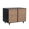 Sunpan Omari Sideboard - Suede Light Tan Leather Small Side