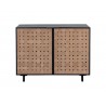 Sunpan Omari Sideboard - Suede Light Tan Leather Small Front