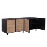 Sunpan Omari Sideboard - Suede Light Tan Leather Large Open