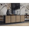 Sunpan Omari Sideboard - Suede Light Tan Leather Large 3