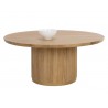 Sunpan Kalla Dining Table Round, Rustic Oak - Front Angle with Decor