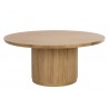Sunpan Kalla Dining Table Round, Rustic Oak - Front Angle