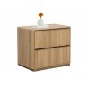 Sunpan Kalla Nightstand, Rustic Oak - Front Side Angle with Decor