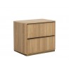 Sunpan Kalla Nightstand, Rustic Oak - Front Side Angle