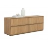 Sunpan Kalla Dresser in Rustic Oak - Front Side Angle with Decor