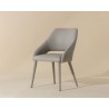 Sunpan Galen Dining Chair Linea Light Grey Leather - Front Side Angle