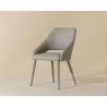 Sunpan Galen Dining Chair Linea Light Grey Leather - Front Side Angle - Sunpan Galen Dining Chair Linea Light Grey Leather - Front Side Angle
