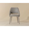 Sunpan Galen Dining Chair Linea Light Grey Leather - Front Angle