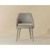 Sunpan Galen Dining Chair Linea Light Grey Leather - Front Angle - Sunpan Galen Dining Chair Linea Light Grey Leather - Front Angle