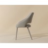 Sunpan Galen Dining Chair Linea Light Grey Leather - Side Angle
