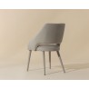 Sunpan Galen Dining Chair Linea Light Grey Leather - Back Side Angle