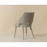 Sunpan Galen Dining Chair Linea Light Grey Leather - Back Side Angle - Sunpan Galen Dining Chair Linea Light Grey Leather - Back Side Angle