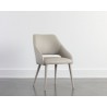 Sunpan Galen Dining Chair Linea Light Grey Leather - Front Side View