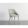 Sunpan Galen Dining Chair Linea Light Grey Leather - Front Side View - Sunpan Galen Dining Chair Linea Light Grey Leather - Front Side View