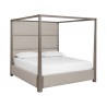 Sunpan Danette Canopy Bed - King Zenith Taupe Grey - Front Side Angle