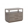 Sunpan Danette Nightstand, Grey - Front Side Angle