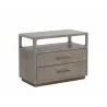 Sunpan Danette Nightstand, Grey - Front Side Angle - Sunpan Danette Nightstand, Grey - Front Side Angle