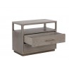 Sunpan Danette Nightstand, Grey - Front Side Opened Angle