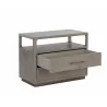 Sunpan Danette Nightstand, Grey - Front Side Opened Angle - Sunpan Danette Nightstand, Grey - Front Side Opened Angle