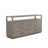 Sunpan Danette Dresser, Grey - Front Side Angle