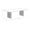 Sunpan Kalla Dining Table Rectangular, Charcoal - Dimension