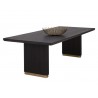 Sunpan Kalla Dining Table Rectangular, Charcoal - Front Side Angle with Decor