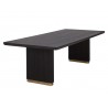 Sunpan Kalla Dining Table Rectangular, Charcoal - Front Side Angle