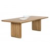 Sunpan Kalla Dining Table Rectangular, Rustic Oak - Front Side Angle with Decor
