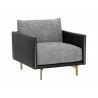 Sunpan Aashi Armchair - Nash Zebra / Coal Black - Front Side Angle - Sunpan Aashi Armchair - Nash Zebra / Coal Black - Front Side Angle