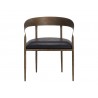 Sunpan Zanatta Dining Armchair - Charcoal Black Leather Front