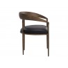 Sunpan Zanatta Dining Armchair - Charcoal Black Leather Side