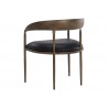 Sunpan Zanatta Dining Armchair - Charcoal Black Leather Back