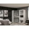 Manhattan Comfort Mulberry Open 2 Sectional Modern Corner Wardrobe Closet with 2 Drawers- Set of 2 in White  - Manhattan Comfort Mulberry Open 2 Sectional Modern Corner Wardrobe Closet with 2 Drawers- Set of 2 in White 
