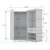 Manhattan Comfort Mulberry Open 2 Sectional Modern Corner Wardrobe Closet with 2 Drawers- Set of 2 in White