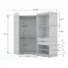 Manhattan Comfort Mulberry Open 2 Sectional Modern Corner Wardrobe Closet with 2 Drawers- Set of 2 in White - Manhattan Comfort Mulberry Open 2 Sectional Modern Corner Wardrobe Closet with 2 Drawers- Set of 2 in White