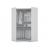 Manhattan Comfort Mulberry Open 2 Sectional Modern Corner Wardrobe Closet with 2 Drawers- Set of 2 in White Front