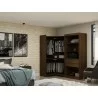 Manhattan Comfort Mulberry Open 2 Sectional Modern Corner Wardrobe Closet with 2 Drawers- Set of 2 in Brown - Manhattan Comfort Mulberry Open 2 Sectional Modern Corner Wardrobe Closet with 2 Drawers- Set of 2 in Brown