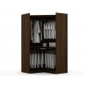 Manhattan Comfort Mulberry Open 2 Sectional Modern Corner Wardrobe Closet with 2 Drawers- Set of 2 in Brown Front