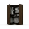 Manhattan Comfort Mulberry Open 2 Sectional Modern Corner Wardrobe Closet with 2 Drawers- Set of 2 in Brown Front - Manhattan Comfort Mulberry Open 2 Sectional Modern Corner Wardrobe Closet with 2 Drawers- Set of 2 in Brown Front