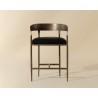 Sunpan Zanatta Counter Stool - Charcoal Black Leather Front