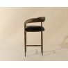 Sunpan Zanatta Counter Stool - Charcoal Black Leather Side