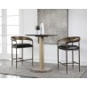 Sunpan Zanatta Counter Stool - Charcoal Black Leather Set