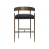 Sunpan Zanatta Barstool - Charcoal Black Leather Front