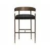 Sunpan Zanatta Barstool - Charcoal Black Leather Front - Sunpan Zanatta Barstool - Charcoal Black Leather Front